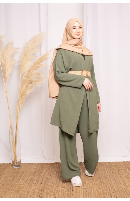 Ensemble kimono jazz kaki collection été boutique vêtement pour femme musulmane
