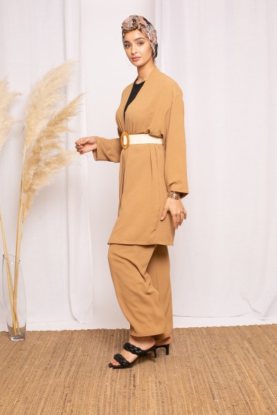 Ensemble kimono jazz moka boutique vêtement pour femme musulmane collection été