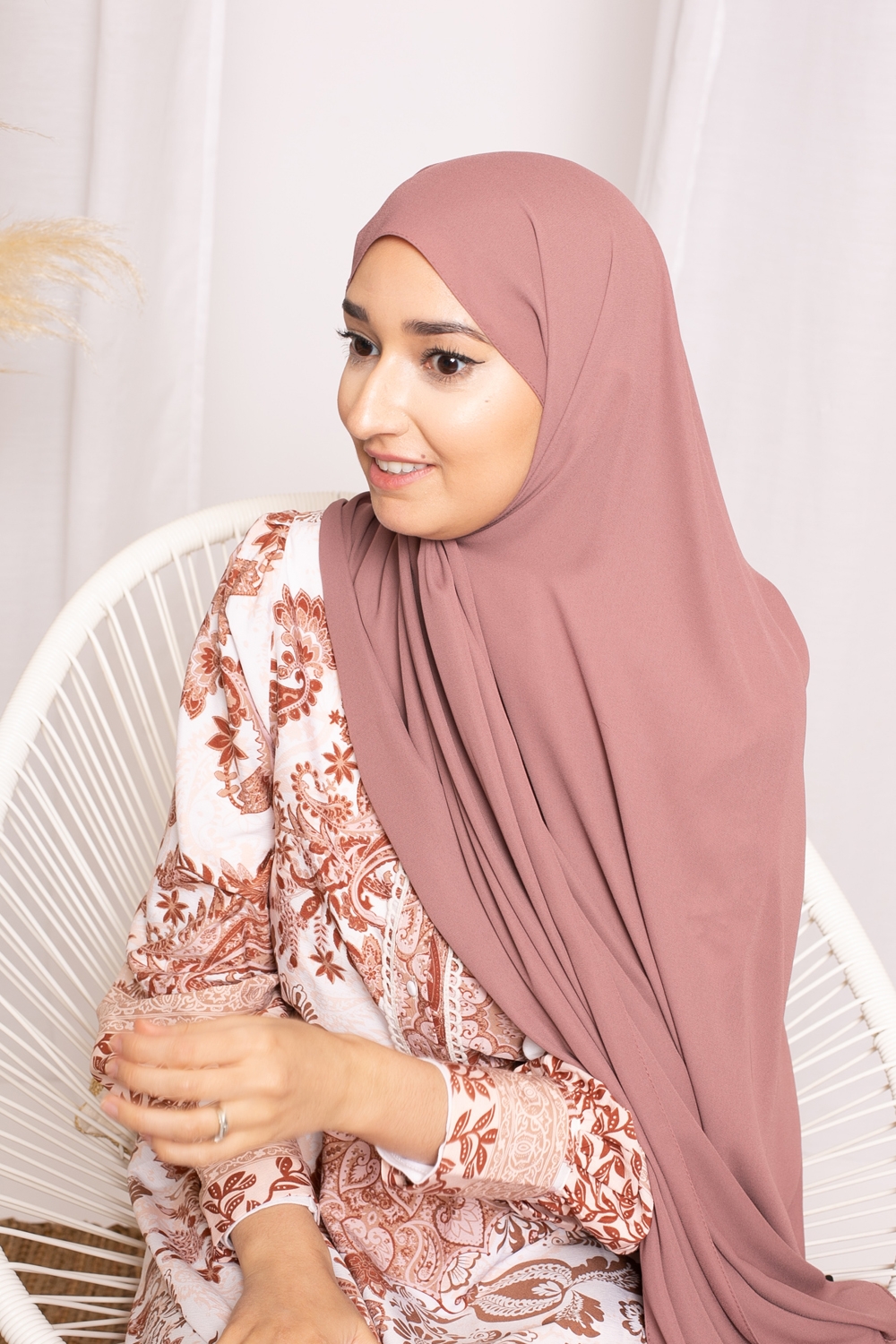 hijab luxe mousseline prune