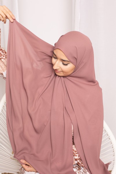 hijab luxe mousseline prune collection été 