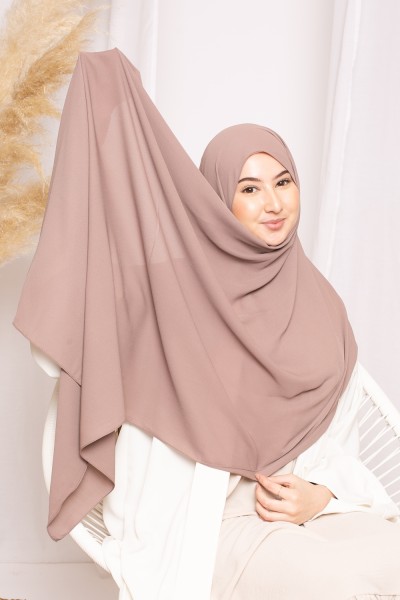 hijab luxe mousseline taupe boutique musulmane pour femme
