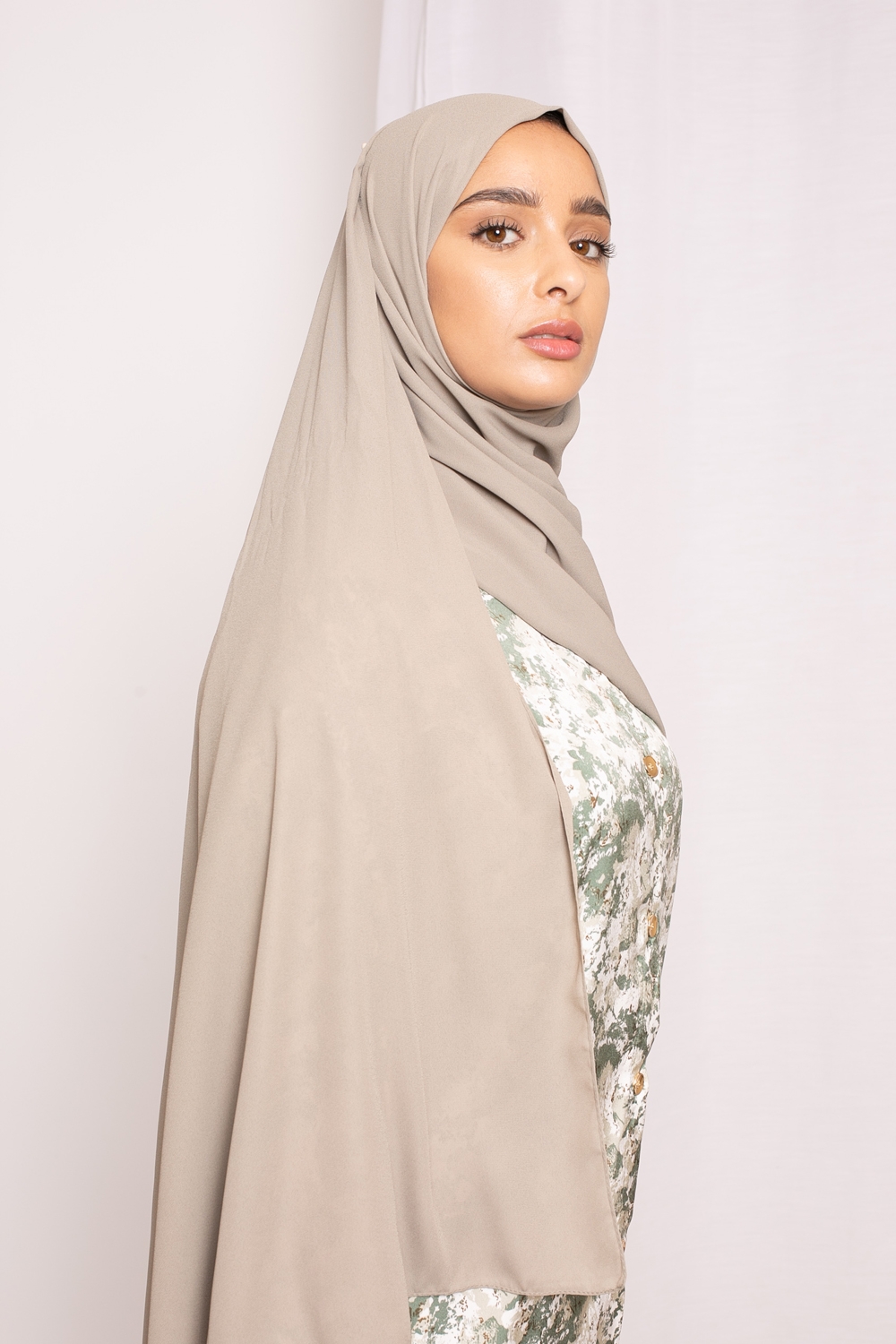 hijab luxe mousseline amande