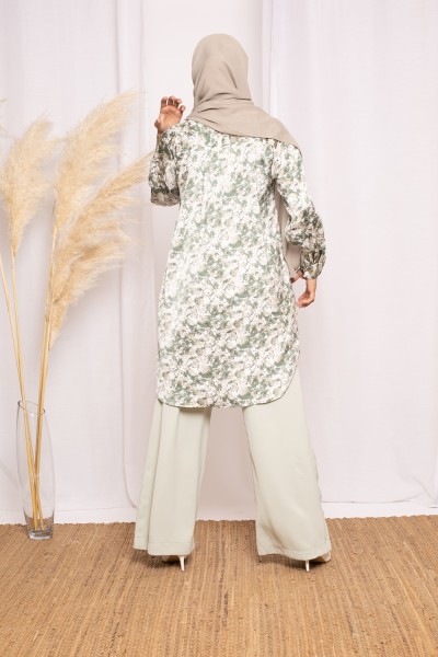Pantalon à pince large vert boutique vêtement musulman