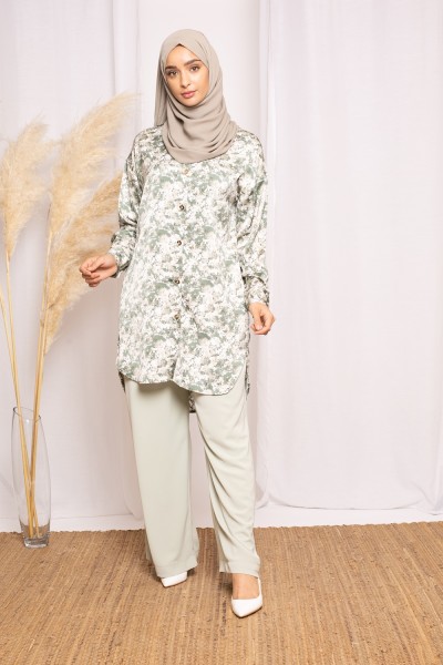 Pantalon à pince large vert boutique vêtement musulman