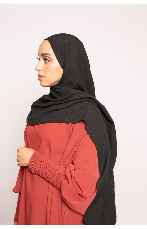 Hijab coton noir collection femme musulmane