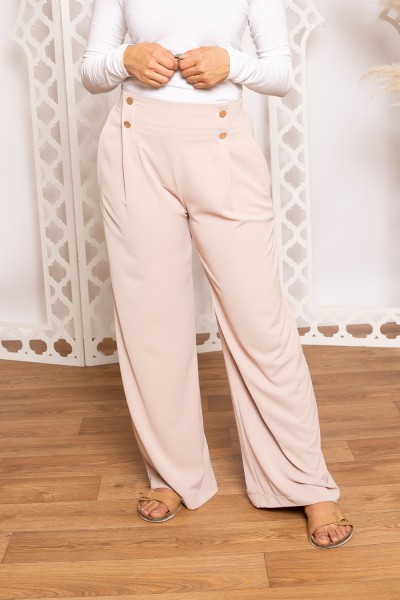 Pantalón ancho plisado nude Rosy