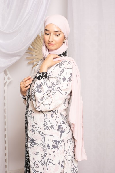 light pink chiffon luxury hijab
