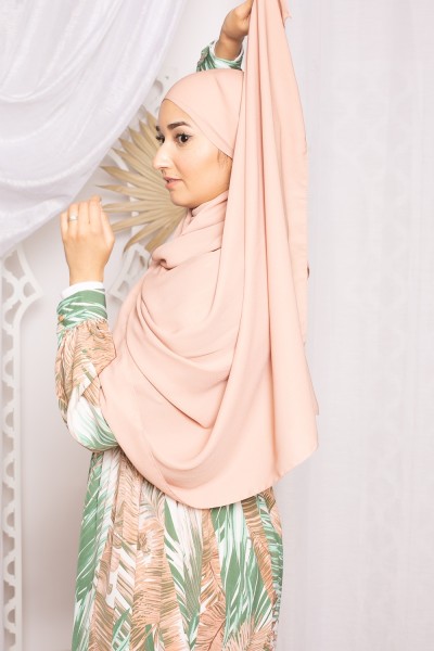 hijab luxe mousseline pêche