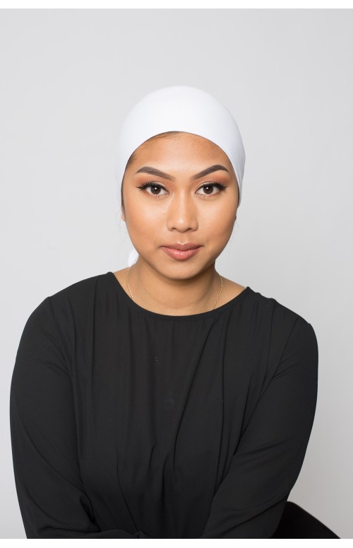 Bonnet à nouer blanc boutique hijab femme musulmane
