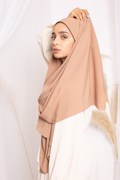 Hijab gorro integrado medina avellana seda