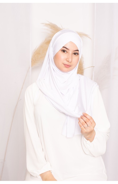 Hijab croisé jersey luxe soft prêt à nouer marron