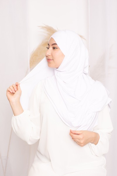 Hijab croisé jersey luxe soft prêt à nouer marron