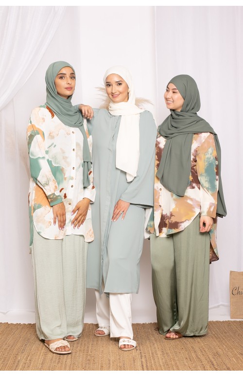 chemise longue verte boutique musulmane