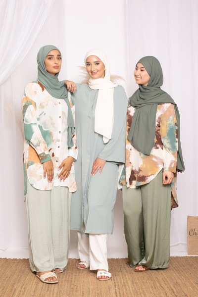 chemise longue verte boutique musulmane