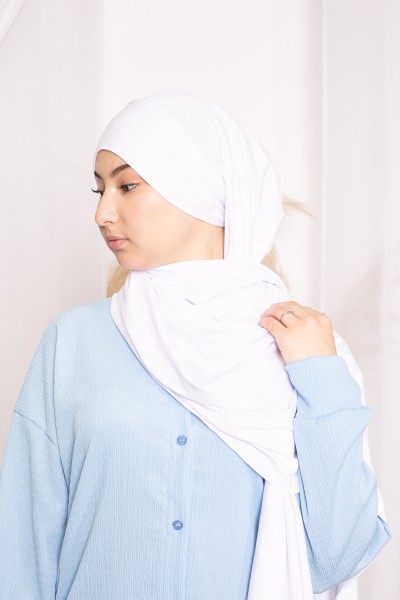 Hijab jersey luxe soft prêt à nouer blanc