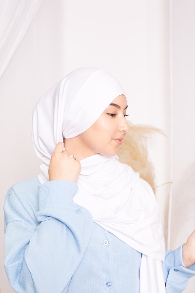 Hijab jersey luxe soft prêt à nouer blanc