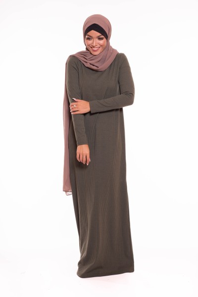 Robe pull kaki pour femme musulmane boutique hijab