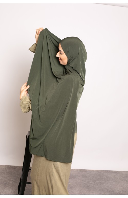 Hijab premium sandy jersey kaki foncé