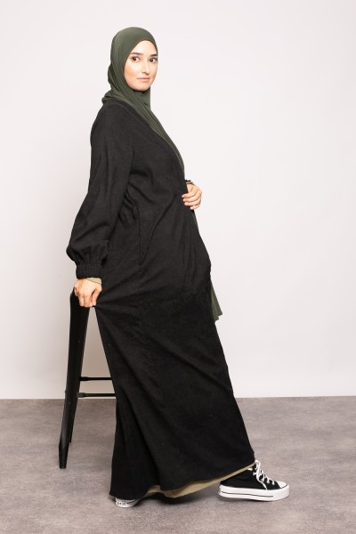 Kimono winter noir collection automne hiver pour femme 