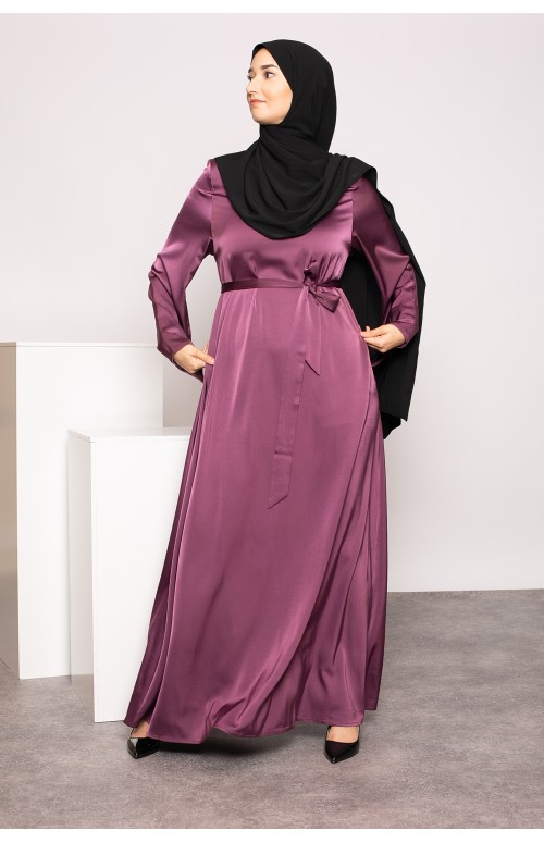 Abaya luxery satiné purple