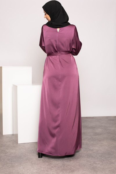 Abaya luxery satin purple
