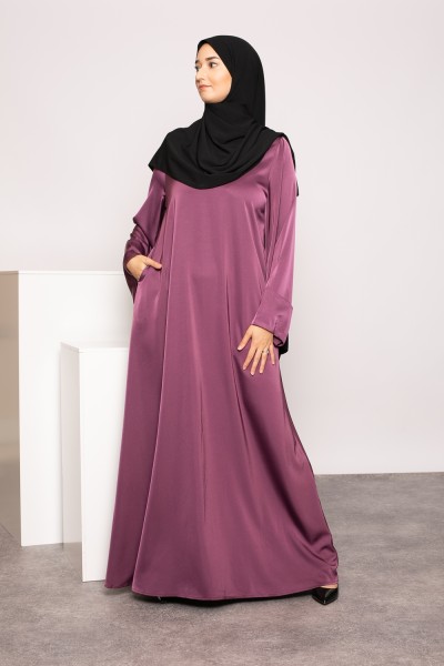 Abaya luxery satiné purple