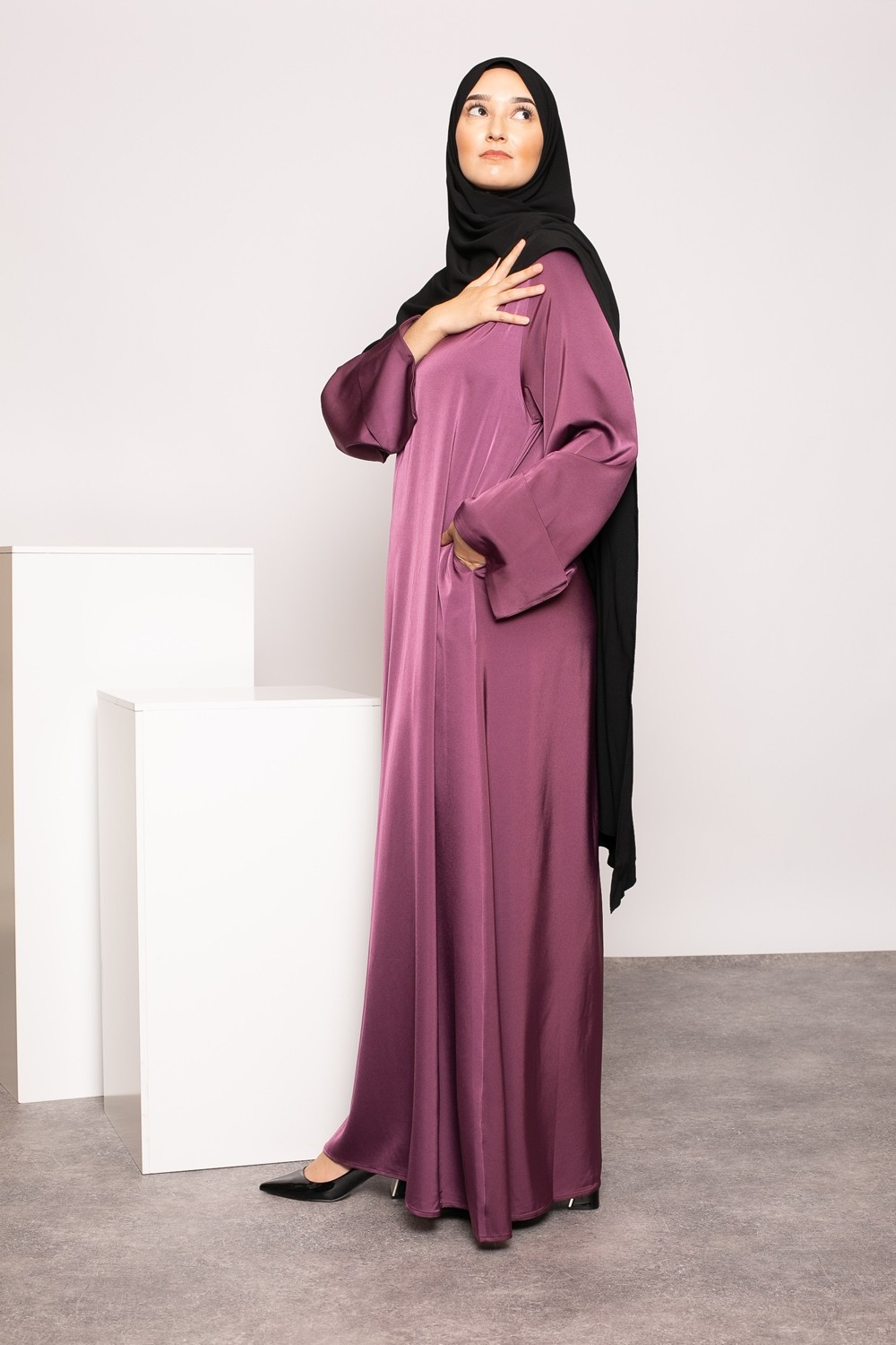 Abaya luxery satiné purple