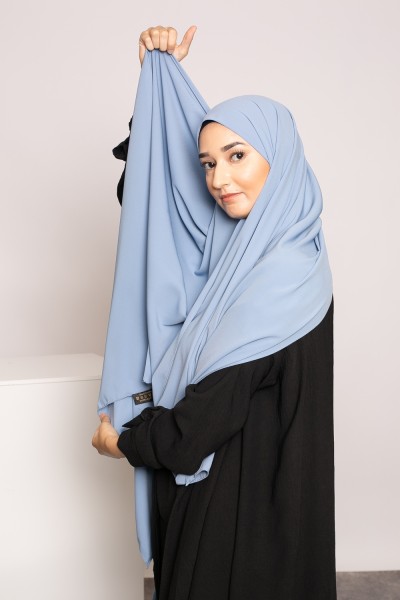 Blaue Jeans Hijab aus Medina-Seide
