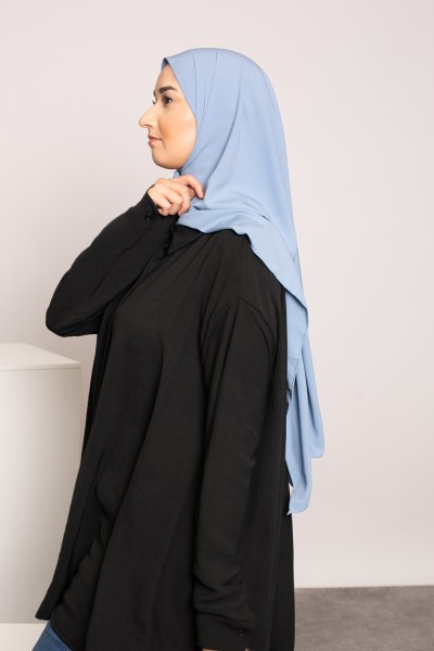 Blaue Jeans Hijab aus Medina-Seide