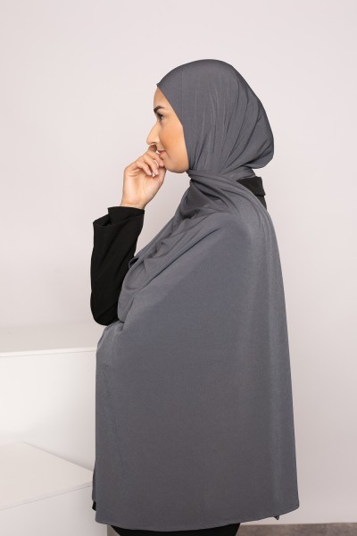 Hijab jersey arena premium gris oscuro