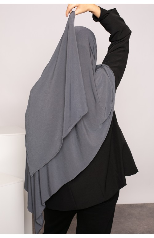 Hijab premium sandy jersey gris foncé
