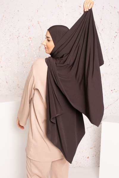 Hijab premium arena jersey marrón