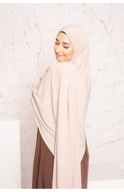 Hijab premium sandy jersey taupe clair
