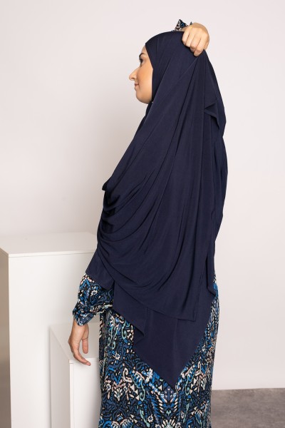 Hijab premium sandy jersey bleu foncé