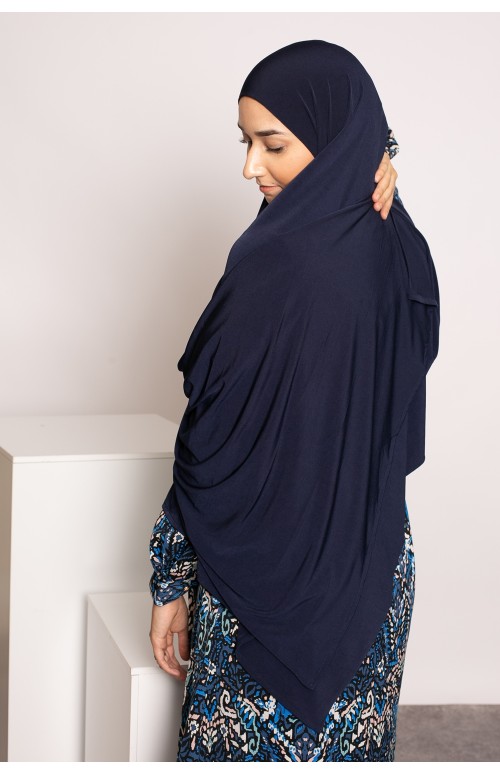 Hijab premium sandy jersey bleu foncé