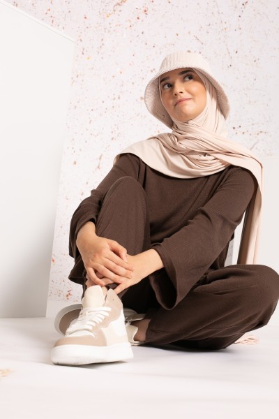 Hijab premium sandy jersey light taupe