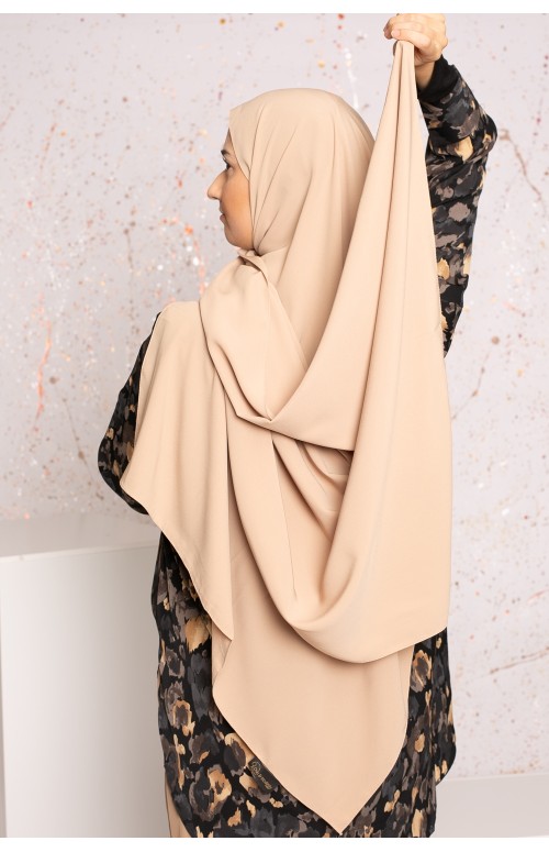 Hijab soie de médine beige foncé