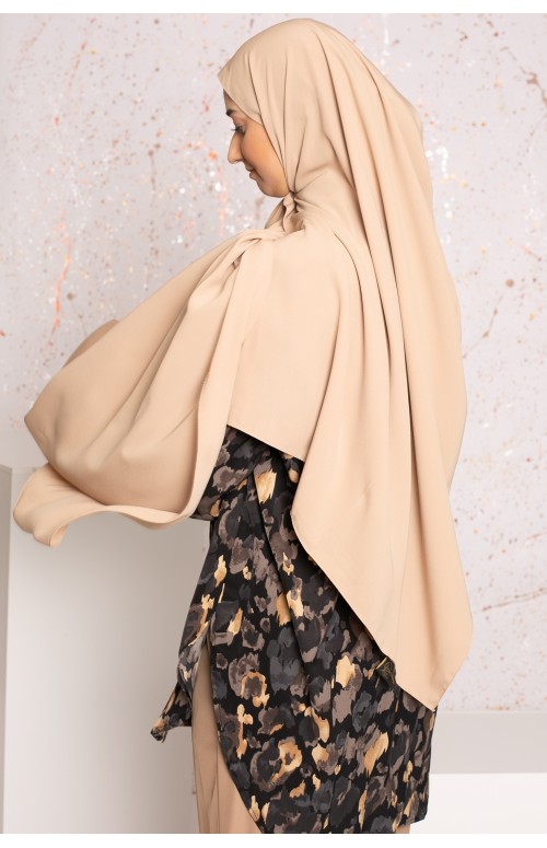 Hijab soie de médine beige foncé