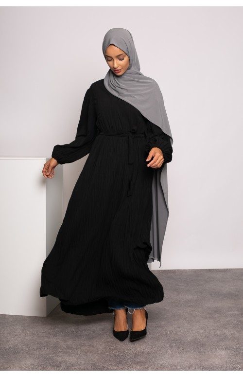 Robe plissé noir chic et classe boutique femme modeste