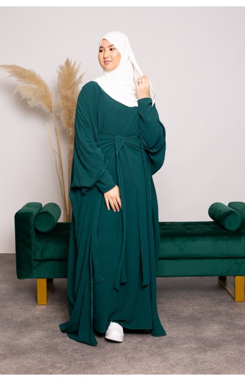 Ensemble 3 pièces jazz vert pour femme boutique hijab pas cher et moderne