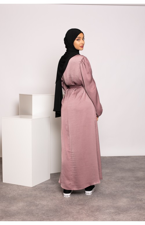Robe jazz satiné rosé foncé boutique en ligne vêtement pour femme musulmane