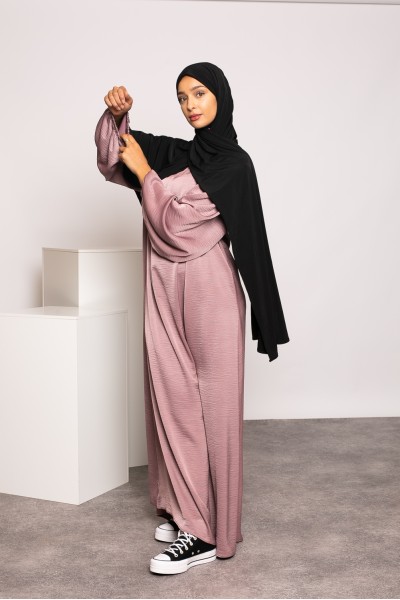 Robe jazz satiné rosé foncé boutique en ligne vêtement pour femme musulmane