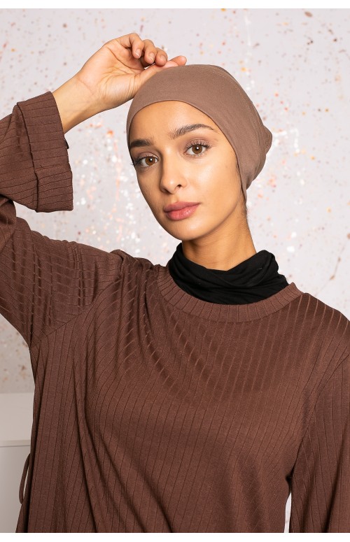Biback Hijab Femme Coton Léger Elastique Circonférence de la tête 50-60 CM Fichus Bonnet Sun Turban Cap Motif Elégant Couvre-chef Headwear Bonnet Chapeau Chemo Motif Elégant 