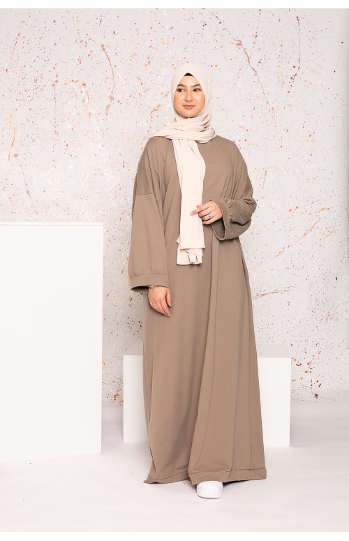 Abaya sweat loose taupe boutique hijab pas cher