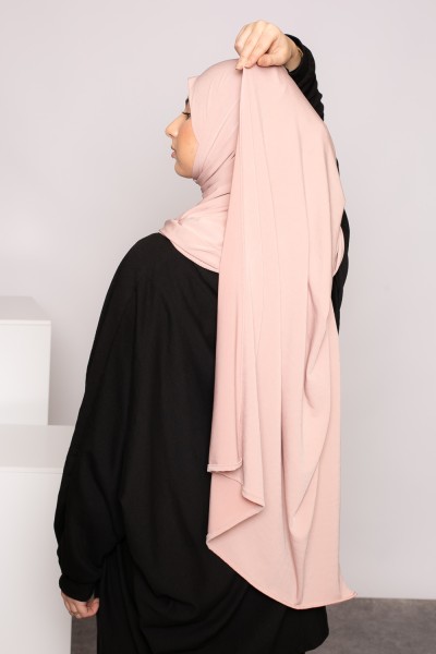 Hijab premium sandy jersey rose clair