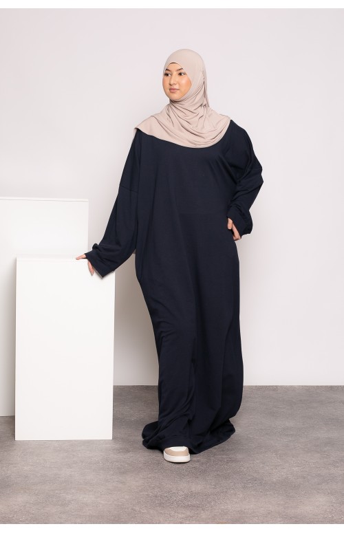 Abaya sweat loose bleu foncé collection oversize pour femme musulmane