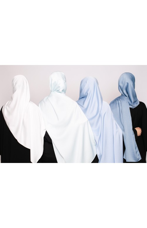 hijab premium glossy blanc cassé