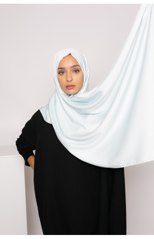 hijab premium glossy bleu pastel