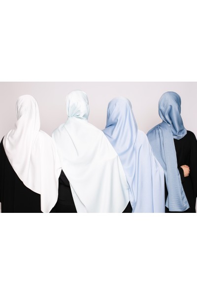 Steel blue glossy premium hijab