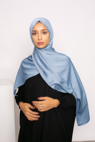 steel blue glossy premium hijab